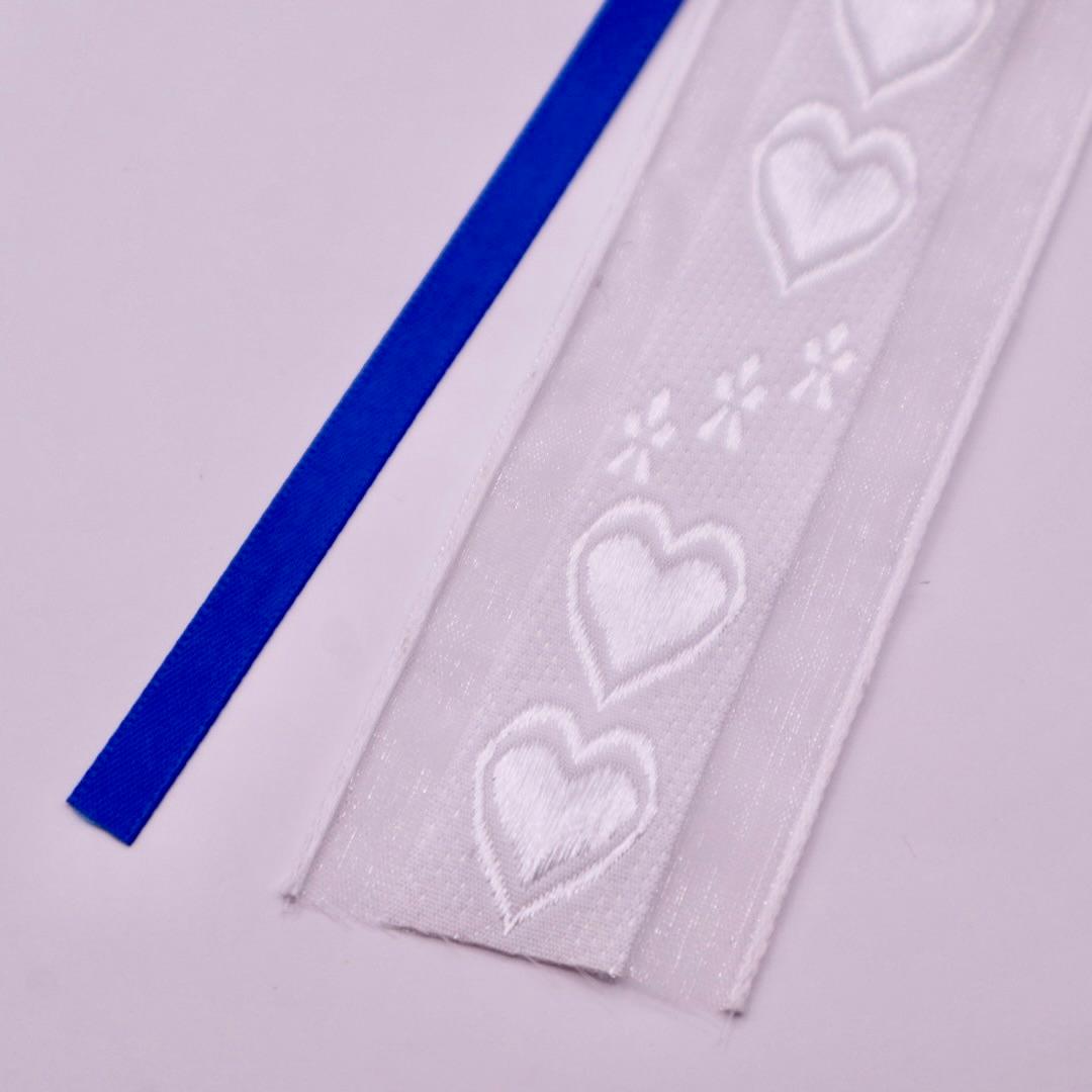 【番号オーダー可能】中日ドラゴンズ風カラー　くるみボタンのヘアリボン　クロスステッチ刺繍 | 4枚目